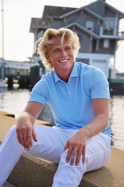 Polo Shirt with White Stripe Trim