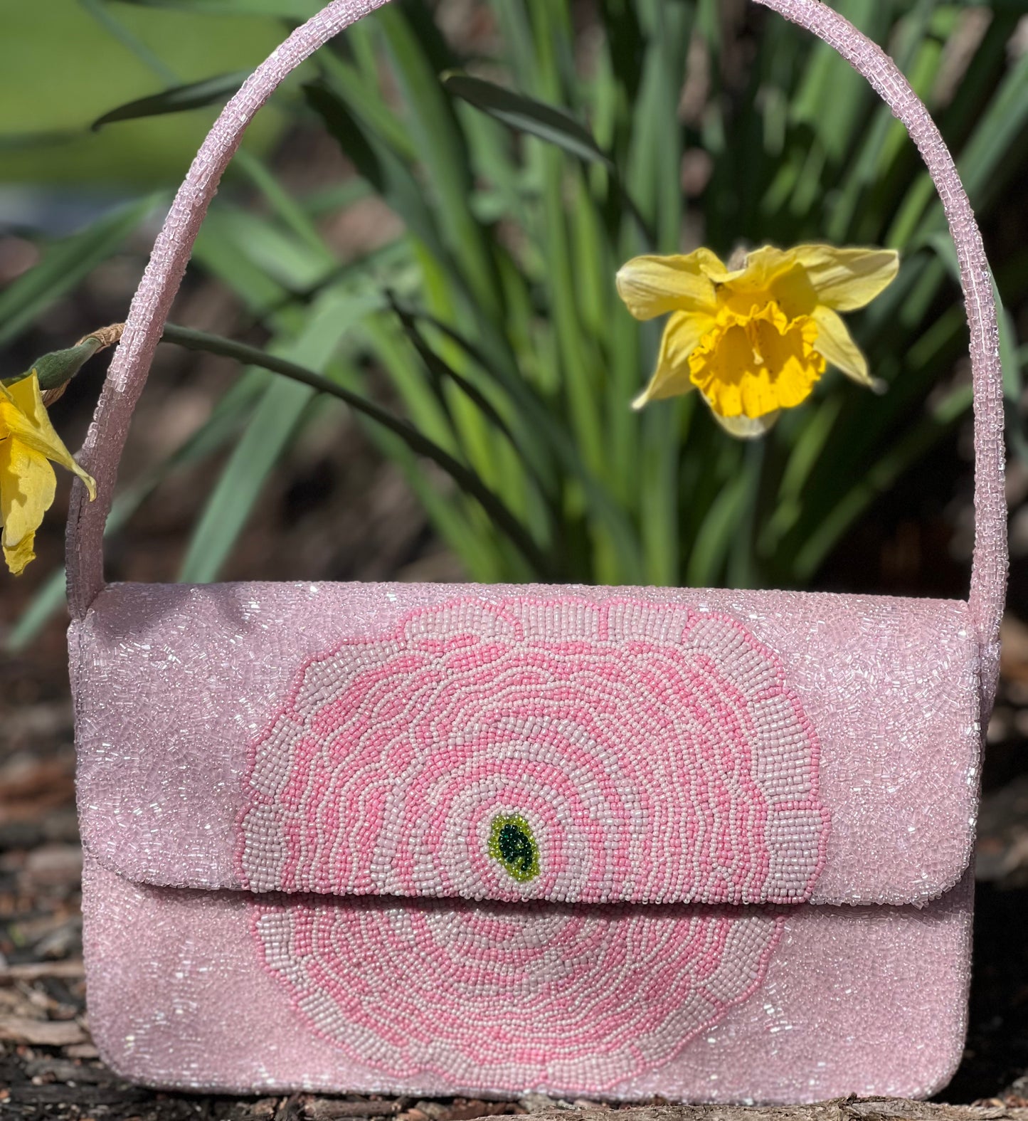 Pink Flower Beaded Bag Exclusive