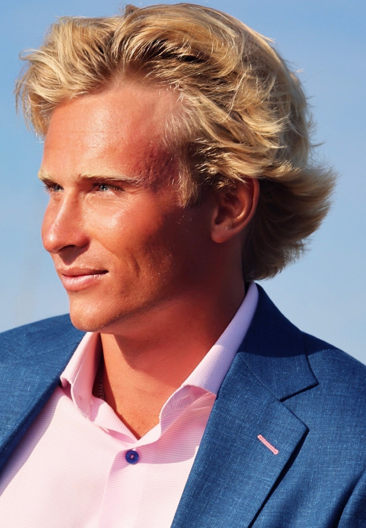 SS25 Linen Blazer in Slate Blue