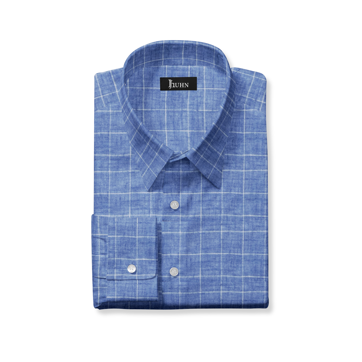 Blue Grid Linen Men's Shirt