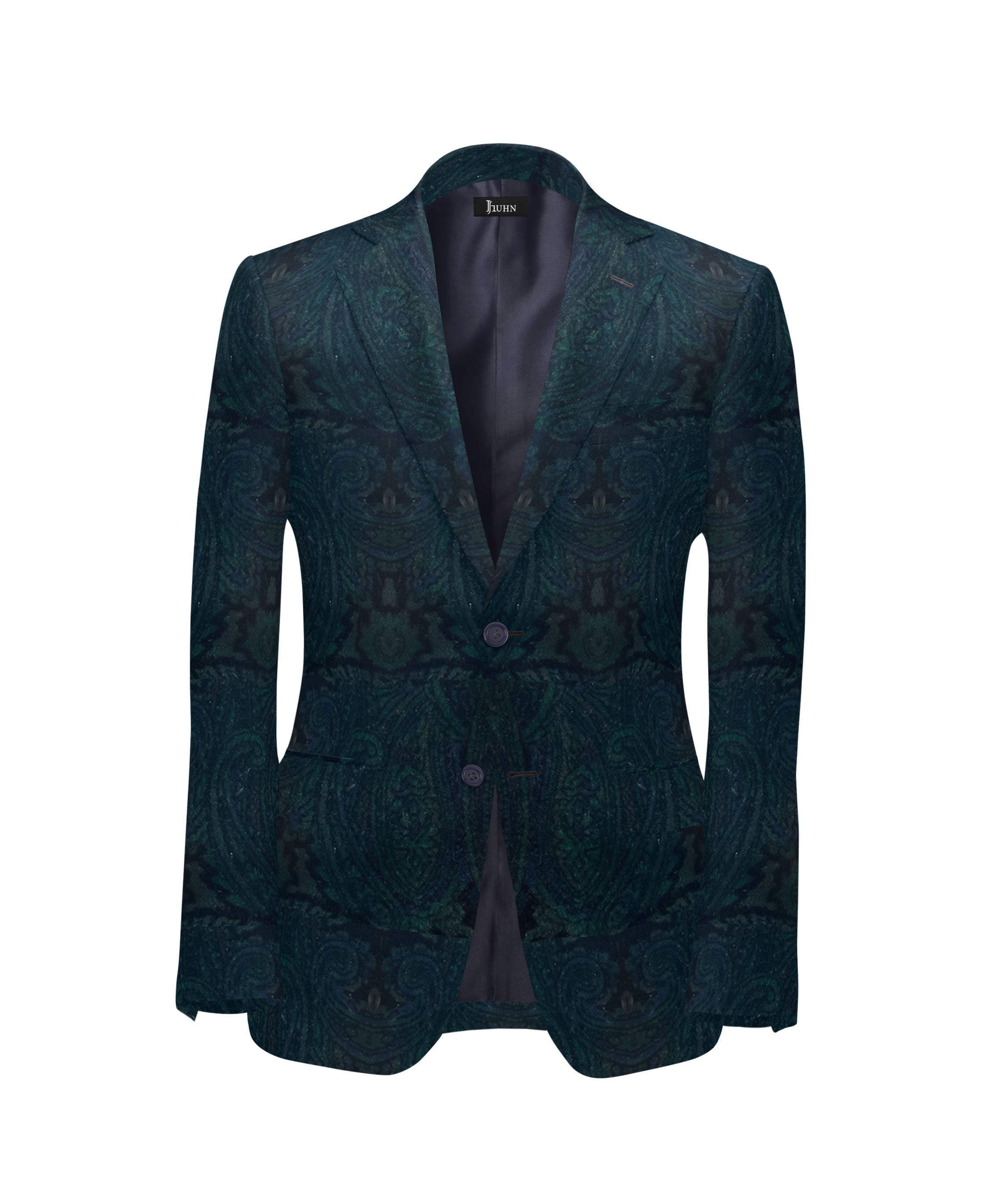 Men's Evening Jacket - Velvet Paisley Green
