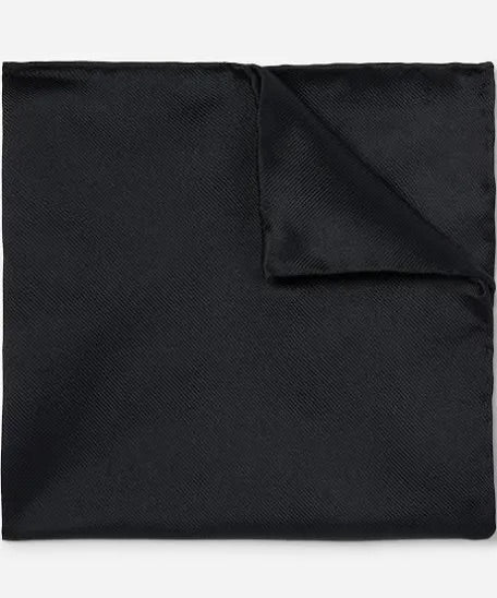 Black Satin Pocket Square
