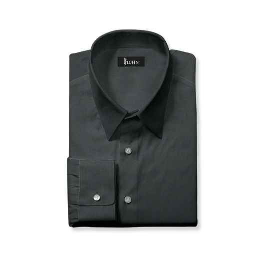 Wrinkle Resistant Men's Shirt in Black Solid