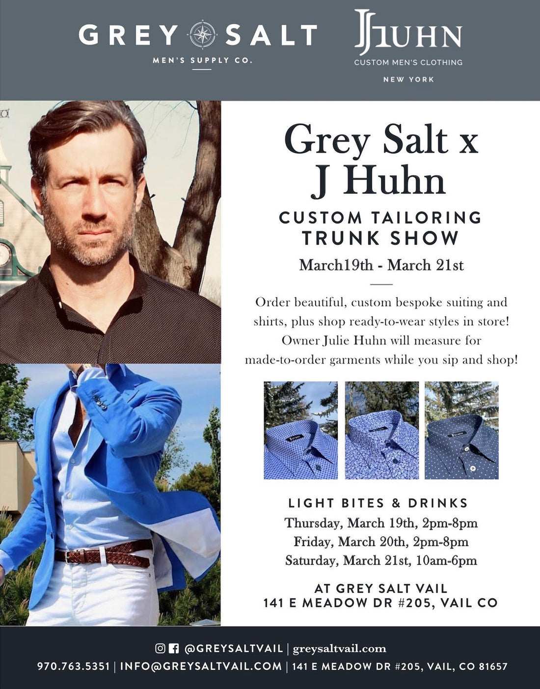 Grey Salt x J Huhn Trunk Show | March 19th-21st