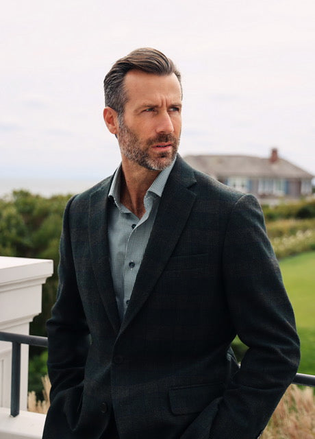 Men's Blazer - Hunter Green Tweed