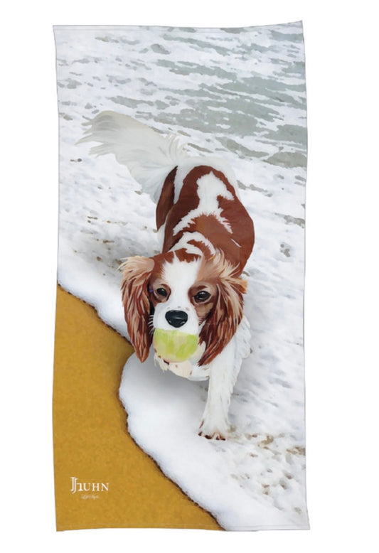 Aspen the Blenheim Cavalier “On the Beach” Beach Towel