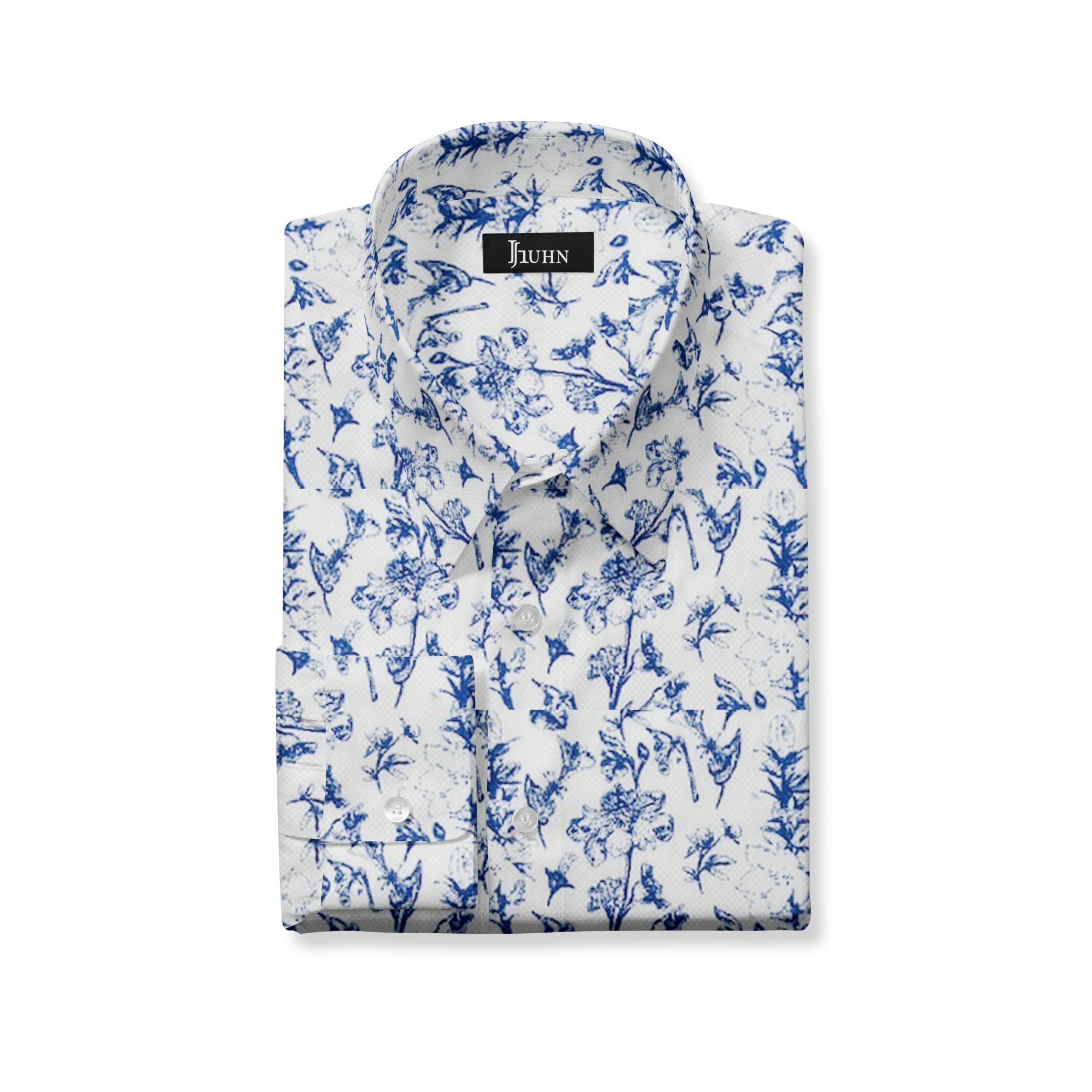 Blue Floral Cotton Shirt