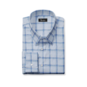 Blue Plaid Linen Shirt