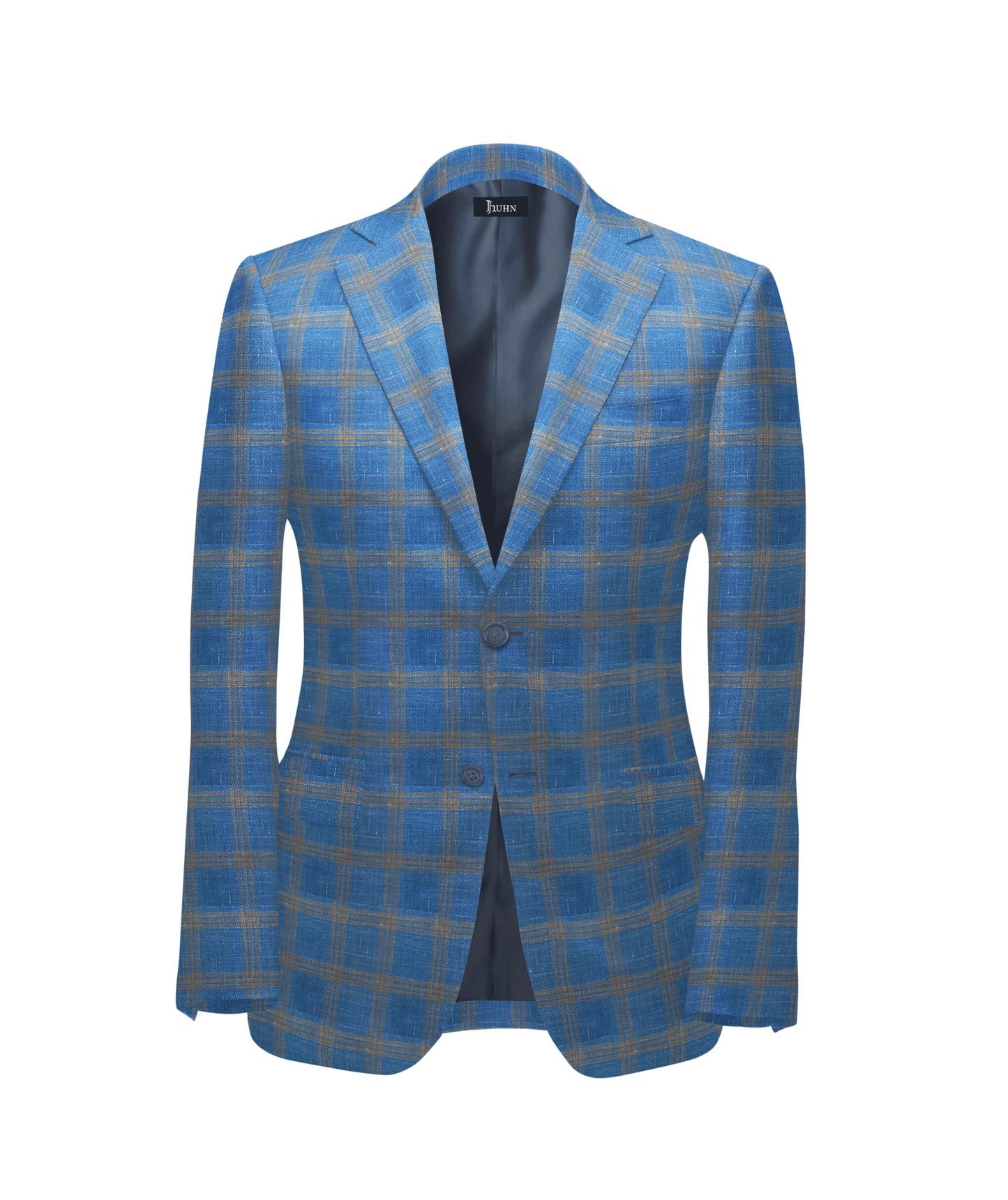 SS25 Linen Blazer in Blue Plaid