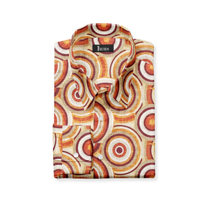 Orange Circles Cotton Shirt
