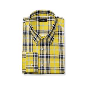 Yellow Plaid Linen Shirt
