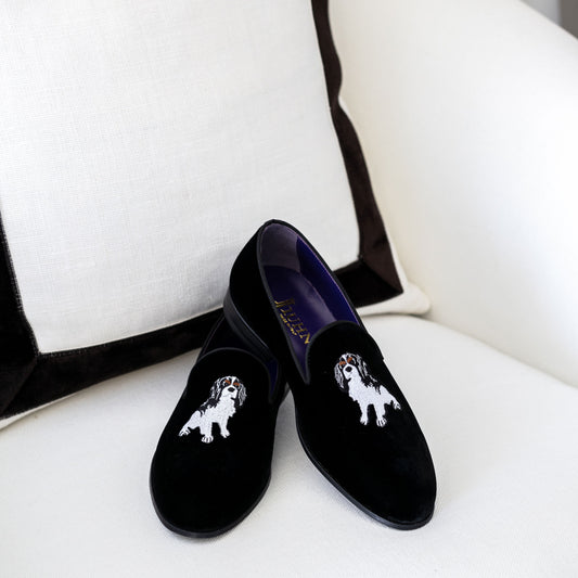 Black Velvet Cavalier Slipper