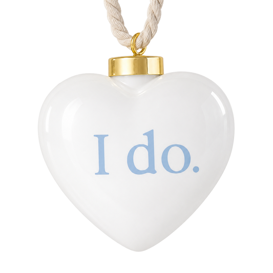 Ocean House White Heart Shape I do. Ornament