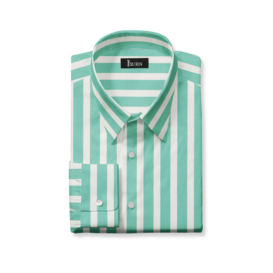 Green Striped Men's Shirt