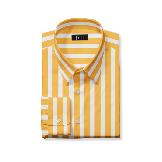 Orange Striped Men's Shirt