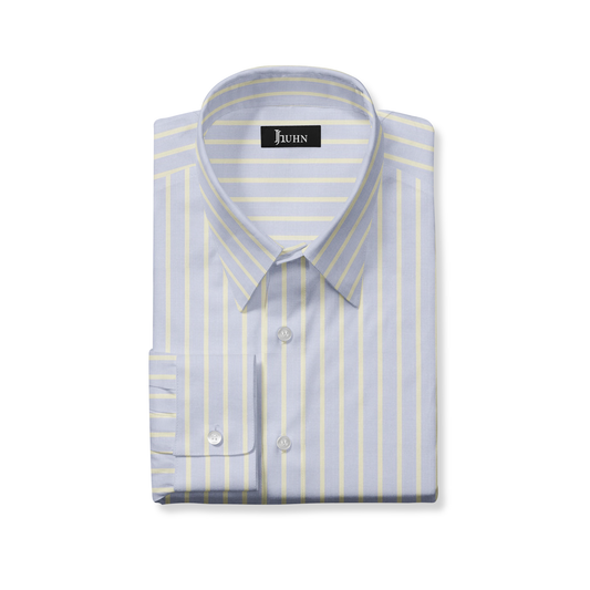 Yellow & Blue Striped Men's Shirt