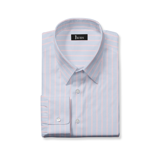 Pink & Blue Striped Men's Shirt