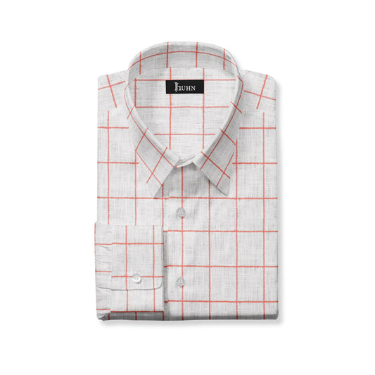 Spring Summer 23 White Linen Red Check