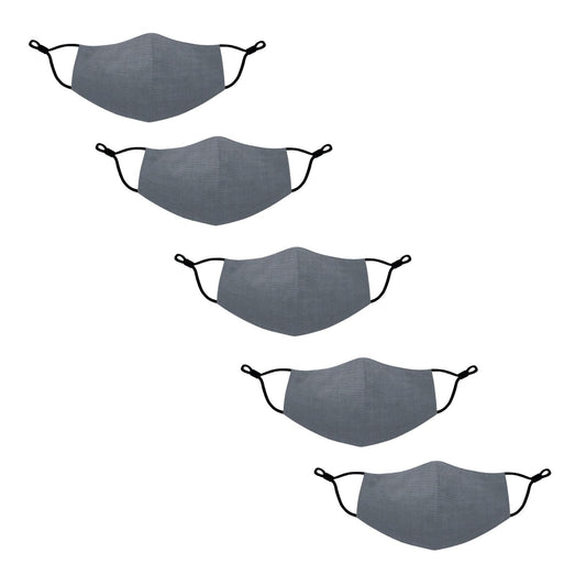 5 Pack of Plain Gray Masks
