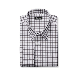 Board Room Men's Shirt in Black Grid Check