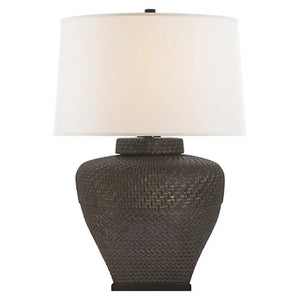 Bronze Lamp with Linen Shade