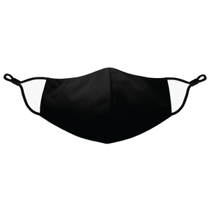Black Plain Mask with Grommets For Children and Teens