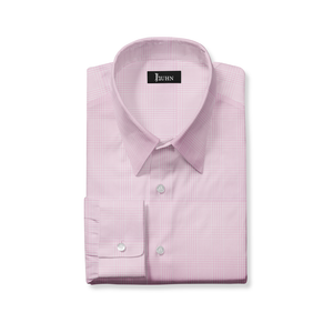 Wrinkle Resistant Men's Shirt in Pink Plaid