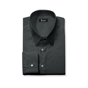 Wrinkle Resistant Men's Shirt in Black Solid