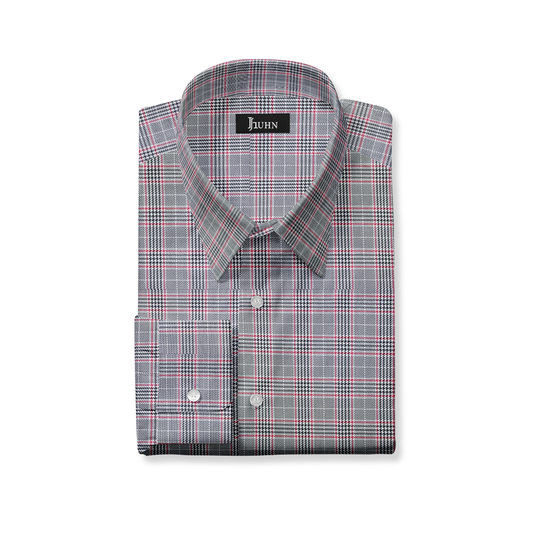 Wrinkle Resistant Men's Shirt in Black & Red Plaid