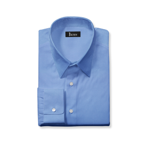 Wrinkle Resistant Men's Shirt in Blue Solid