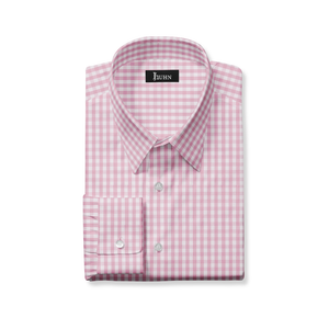 Wrinkle Resistant Men's Shirt in Pink Gingham