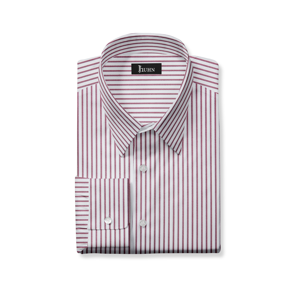 Wrinkle Resistant Men's Shirt in Red and White Stripe