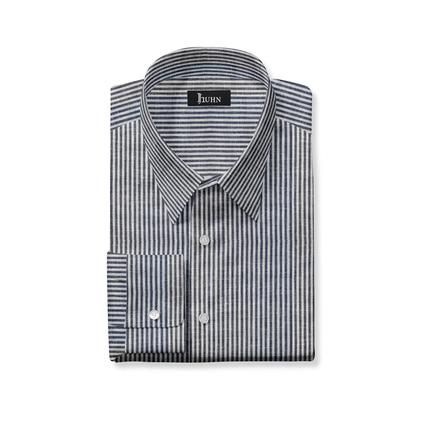 Black & White Striped Linen Men's Shirt