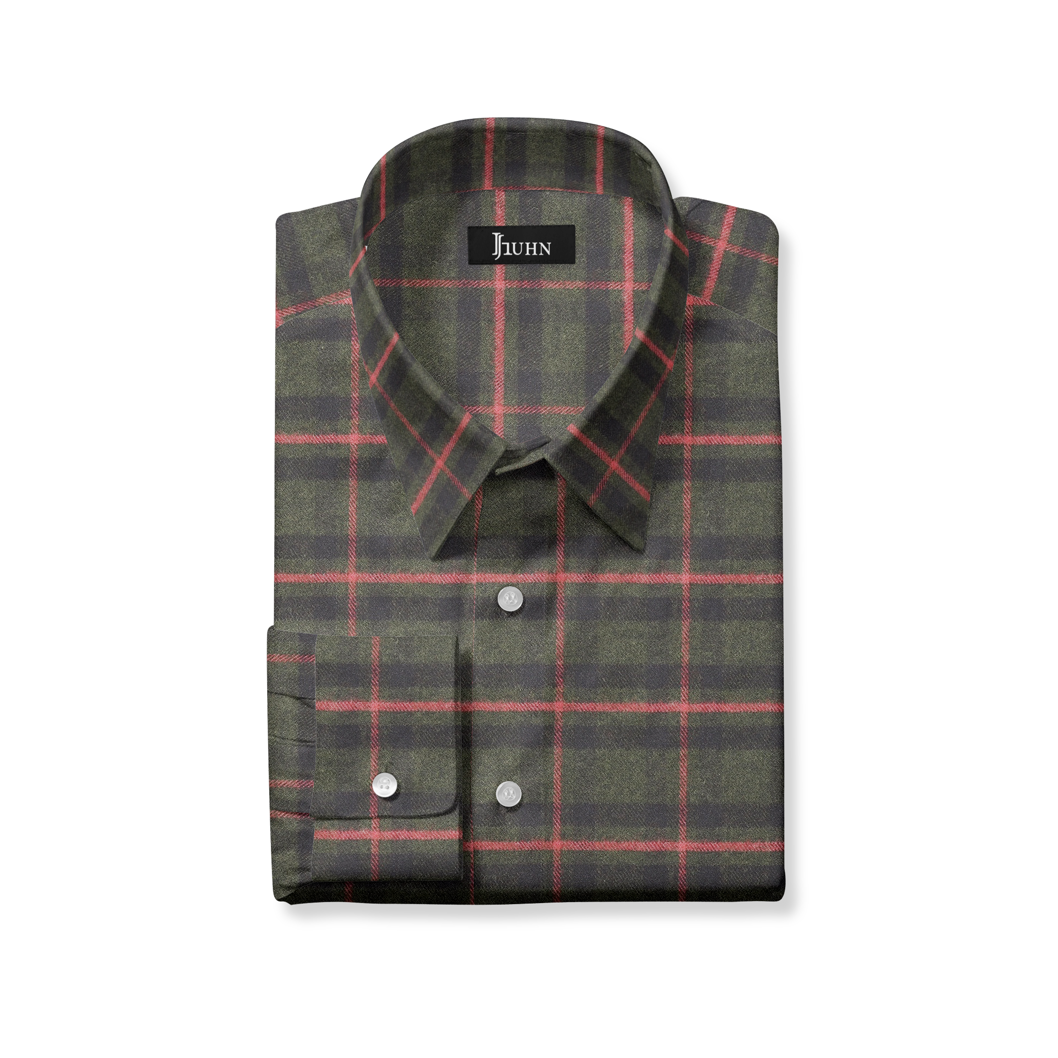 Fall 2022 Olive & Red Plaid Flannel Men's Shirt