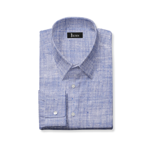 Linen Men's Shirt in Chambray Blue