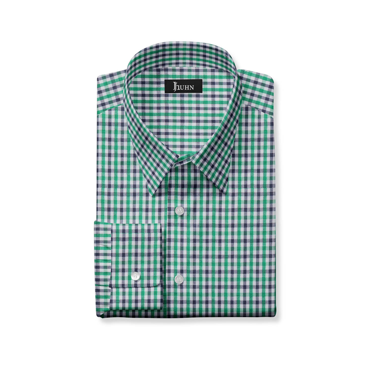 Seersucker Men's Shirt in Green Plaid