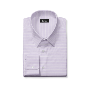 Linen Men's Shirt in Lavender Stripe
