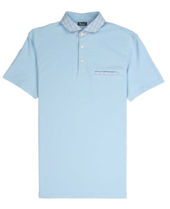 Polo Shirt in Light Blue Plaid