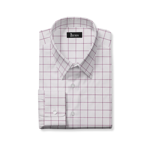 TGIF Men's Shirt in Cranberry Grid
